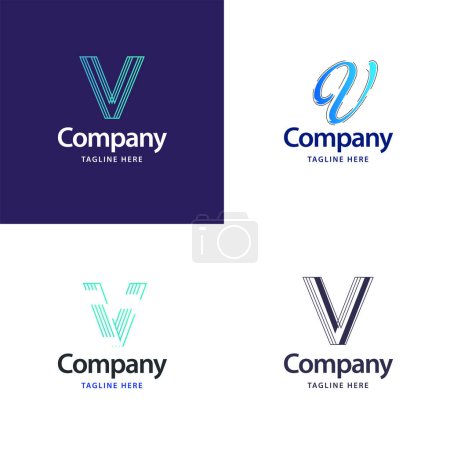 Ilustración de Letra V Diseño del paquete del logotipo grande Diseño moderno creativo de los logotipos para su negocio - Imagen libre de derechos