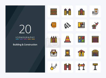 Ilustración de 20 Línea de construcción y construcción Icono lleno para la presentación - Imagen libre de derechos