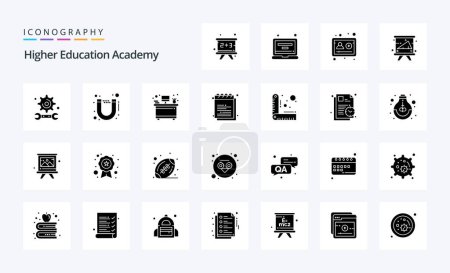 Illustration for 25 Academy Solid Glyph icon pack - Royalty Free Image