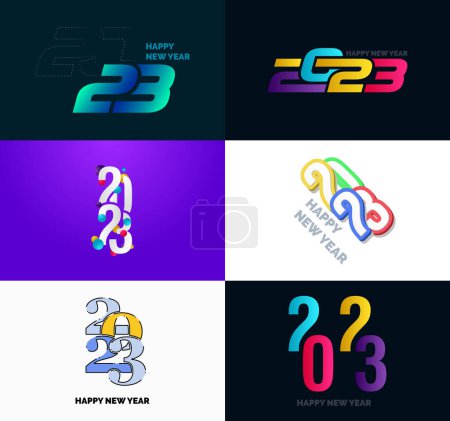 Photo for Big Set of 2023 Happy New Year logo text design 2023 number design template - Royalty Free Image