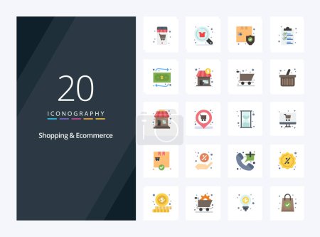 Ilustración de 20 Compras Comercio electrónico Icono de color plano para la presentación - Imagen libre de derechos