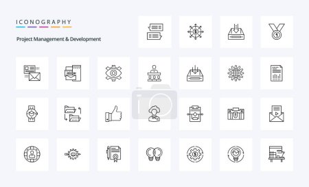Illustration for 25 Project Management And Development Line icon pack - Royalty Free Image