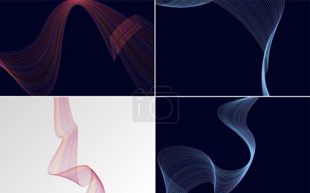 Illustration for Add visual interest to your project with this set of 4 vector wave backgrounds - Royalty Free Image
