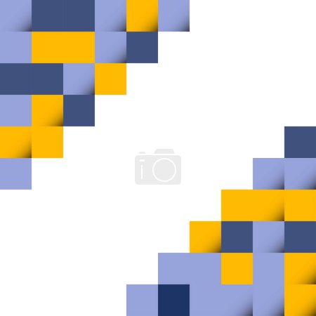 Ilustración de Cuadrados abstractos azul oscuro y amarillo Diseño de fondo para folleto de portada de cartel - Imagen libre de derechos