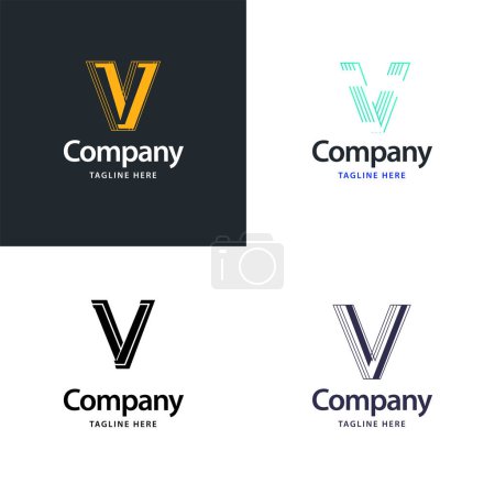 Ilustración de Letra V Diseño del paquete del logotipo grande Diseño moderno creativo de los logotipos para su negocio - Imagen libre de derechos