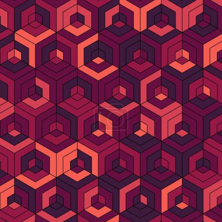 Illustration for 3d Red Block Hexagone Background - Royalty Free Image