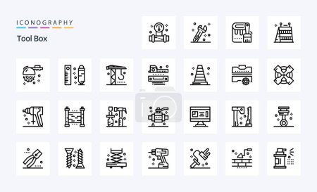 Illustration for 25 Tools Line icon pack - Royalty Free Image