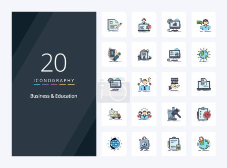 Ilustración de 20 Línea de negocio y educación Icono lleno para la presentación - Imagen libre de derechos