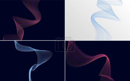 Téléchargez les illustrations : Arrière-plans vectoriels abstraits de courbe ondulatoire moderne pour un design élégant et moderne - en licence libre de droit