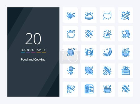Illustration for 20 Food Blue Color icon for presentation - Royalty Free Image
