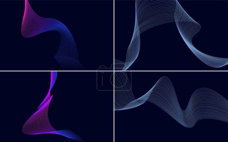 Illustration for Modern wave curve abstract vector background for a lively presentation - Royalty Free Image
