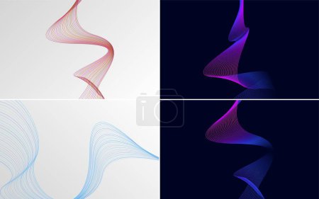 Ilustración de Curva de onda vector abstracto paquete de fondo para un aspecto profesional y pulido - Imagen libre de derechos