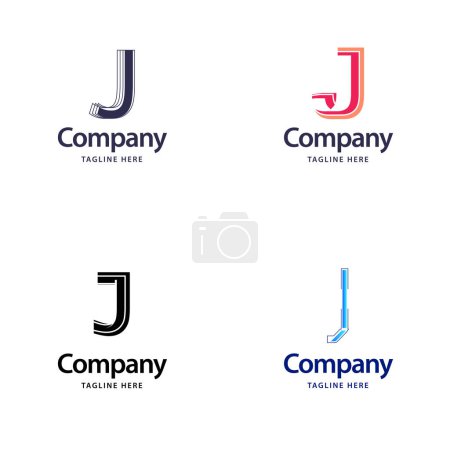 Ilustración de Letra J Big Logo Pack Design Diseño de logos modernos creativos para su negocio - Imagen libre de derechos