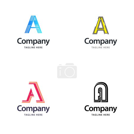 Ilustración de Carta A Big Logo Pack Design Diseño de logotipos modernos y creativos para su negocio - Imagen libre de derechos