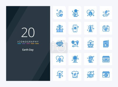 Illustration for 20 Earth Day Blue Color icon for presentation - Royalty Free Image