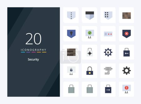Ilustración de 20 icono de seguridad de color plano para la presentación - Imagen libre de derechos