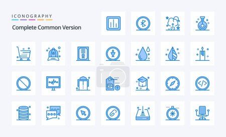 Illustration for 25 Complete Common Version Blue icon pack - Royalty Free Image