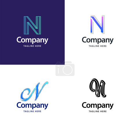 Téléchargez les photos : Lettre N Big Logo Pack Design Creative Design de logos modernes pour votre entreprise - en image libre de droit