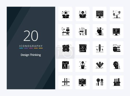 Illustration for 20 Design Thinking Solid Glyph icon for presentation - Royalty Free Image