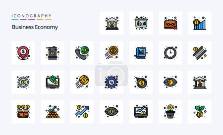 Illustration for 25 Economy Line Filled Style icon pack - Royalty Free Image