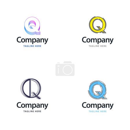 Téléchargez les photos : Lettre Q Big Logo Pack Design Creative Design de logos modernes pour votre entreprise - en image libre de droit