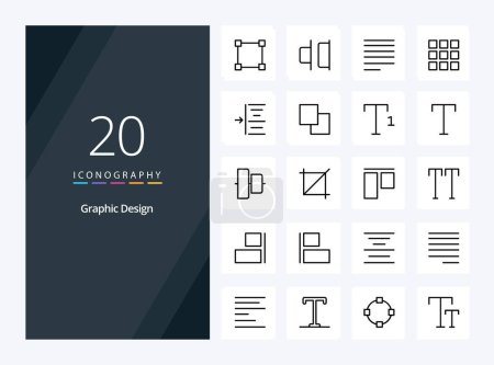 Ilustración de 20 Icono del esquema de diseño para la presentación - Imagen libre de derechos