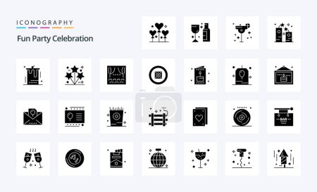 Illustration for 25 Party Solid Glyph icon pack - Royalty Free Image