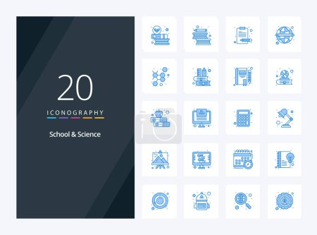 Illustration for 20 School And Science Blue Color icon for presentation - Royalty Free Image