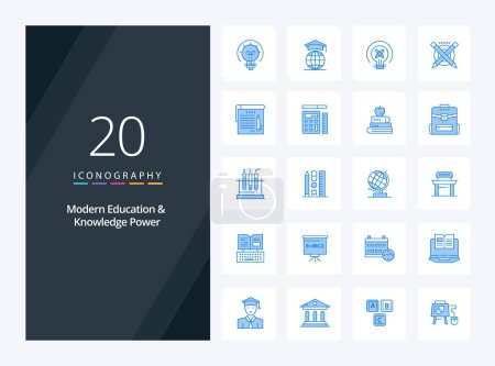 Illustration for 20 Modern Education And Knowledge Power Blue Color icon for presentation - Royalty Free Image