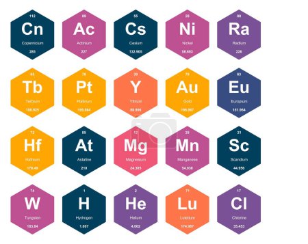 Illustration for 20 Preiodic table of the elements Icon Pack Design - Royalty Free Image