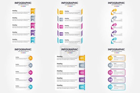 Illustration for This vector illustration infographics set is perfect for advertising in a brochure. flyer. or magazine. - Royalty Free Image