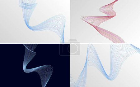 Illustration for Add a touch of sophistication to your design with this set of 4 vector backgrounds - Royalty Free Image