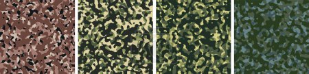 Photo for 4 Camouflage Background Set Pattern Design Vector - Royalty Free Image