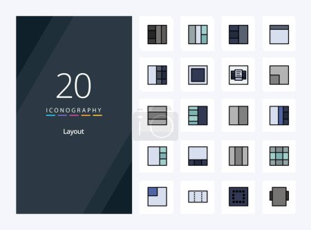 Ilustración de 20 Línea de diseño Icono lleno para la presentación - Imagen libre de derechos