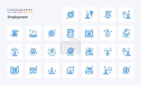 Illustration for 25 Employment Blue icon pack - Royalty Free Image
