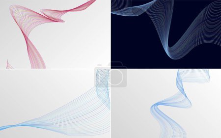 Ilustración de Paquete de fondo de vector abstracto de curva de onda moderna para un diseño limpio y minimalista - Imagen libre de derechos