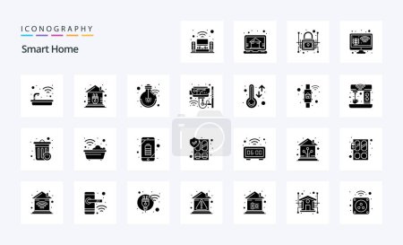 Téléchargez les illustrations : Pack d'icônes Glyphe Solide 25 Smart Home - en licence libre de droit