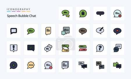 Illustration for 25 Chat Line Filled Style icon pack - Royalty Free Image