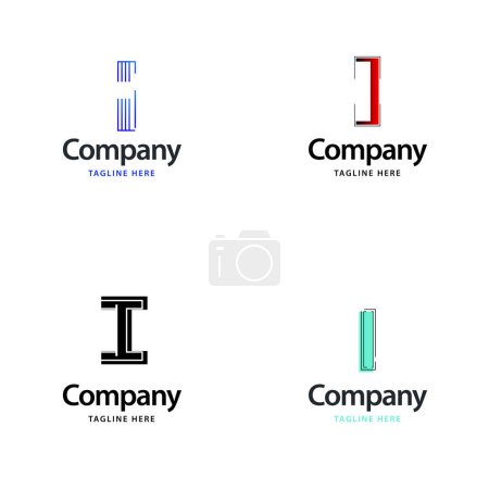 Téléchargez les illustrations : Lettre I Big Logo Pack Design Creative Design de logos modernes pour votre entreprise - en licence libre de droit