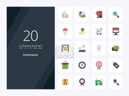 Ilustración de 20 icono de color plano de comercio electrónico para la presentación - Imagen libre de derechos