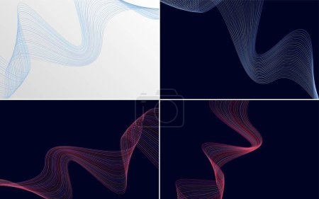 Téléchargez les illustrations : Arrière-plans vectoriels abstraits à courbes ondulées pour un design unique et accrocheur - en licence libre de droit
