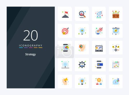 Illustration for 20 Strategy Flat Color icon for presentation - Royalty Free Image