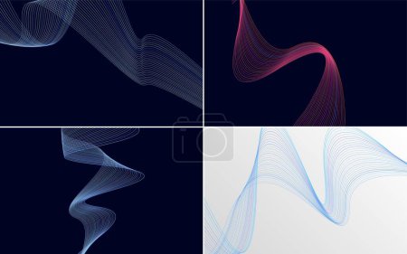 Illustration for Use these geometric wave pattern backgrounds to add visual appeal to your projects - Royalty Free Image