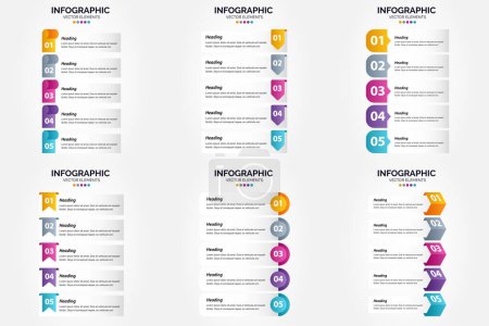 Illustration for This set of vector infographics is great for advertising your business in brochures. flyers. and magazines. - Royalty Free Image