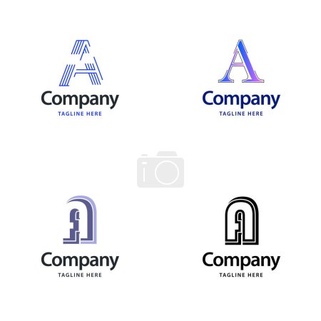 Téléchargez les illustrations : Lettre A Big Logo Pack Design Creative Design de logos modernes pour votre entreprise - en licence libre de droit