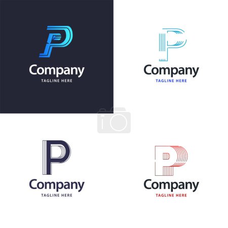 Illustration for Letter P Big Logo Pack Design Creative Modern logos design for your business - Royalty Free Image