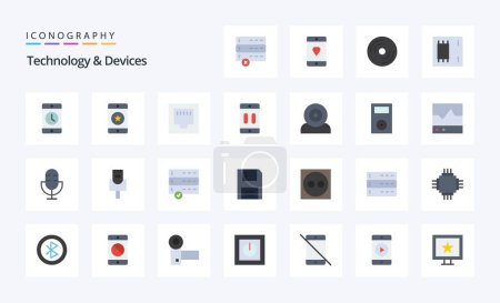 Ilustración de 25 Dispositivos Paquete icono de color plano - Imagen libre de derechos