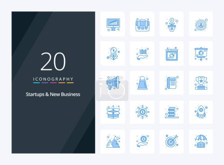 Illustration for 20 Startups And New Business Blue Color icon for presentation - Royalty Free Image