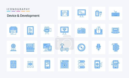 Illustration for 25 Device And Development Blue icon pack - Royalty Free Image