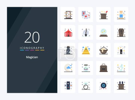 Ilustración de 20 icono de color plano mago para la presentación - Imagen libre de derechos